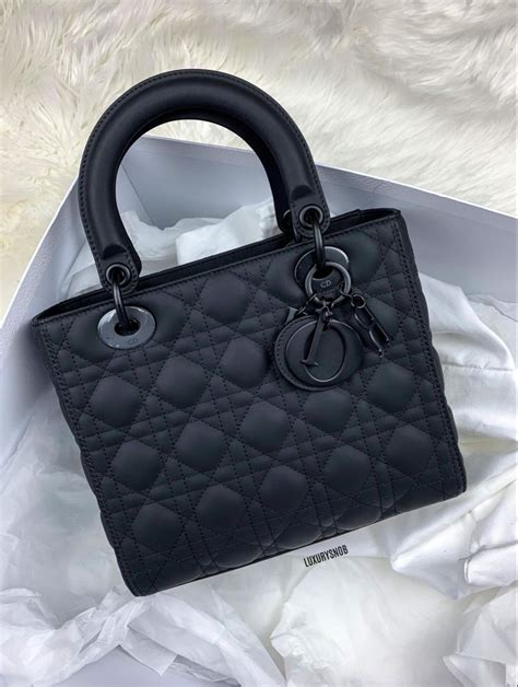 black matte Lady Dior bag